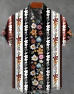 Chemise homme en pagne avec motifs ethniques