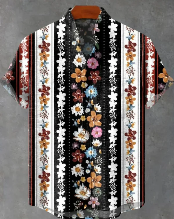 Chemise homme en pagne avec motifs ethniques
