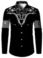 Mode Ethnique Masculine Chemise à Imprimé