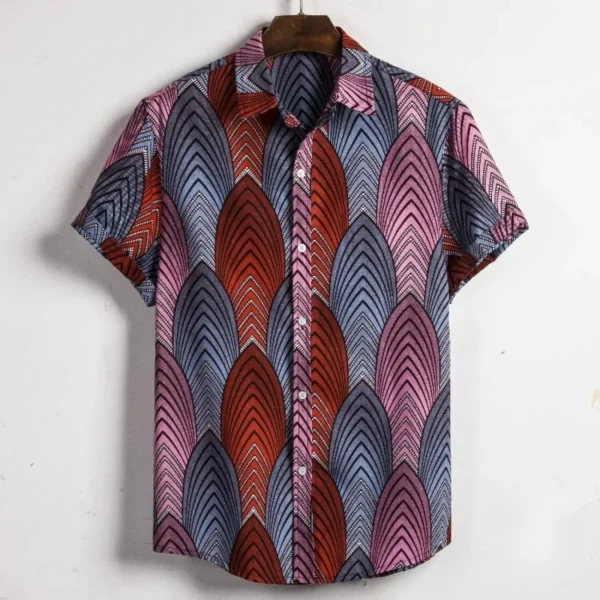 Chemise à motifs ethniques, style contemporain masculin