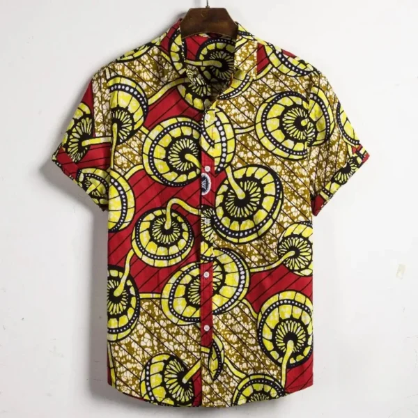 Chemise homme aux motifs tribaux africains distinctifs