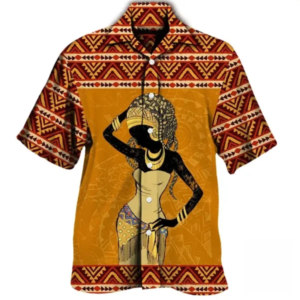 Chemise stylée en motifs africains pour homme