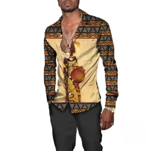 Vêtement homme avec motifs africains vibrants