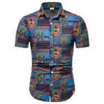 Chemise à motifs colorés pour un look décontracté