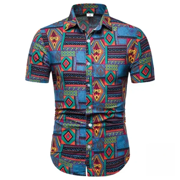 Chemise à motifs colorés pour un look décontracté