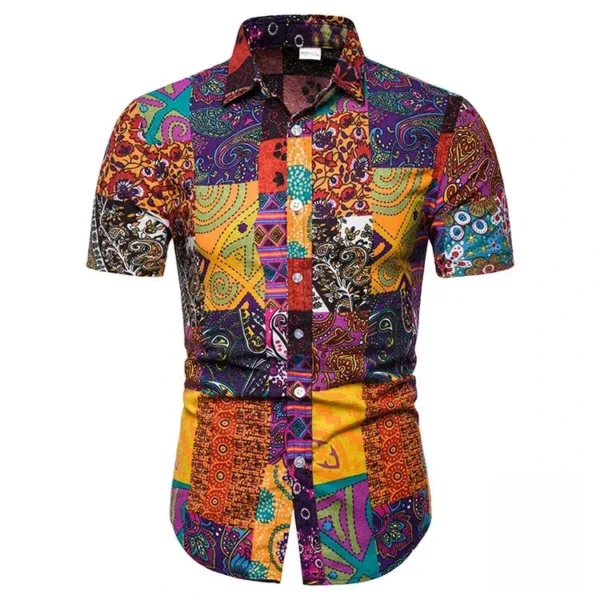 Chemise homme avec impression graphique africaine