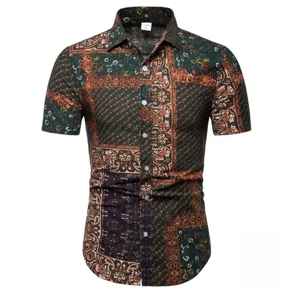 Chemise festive homme en tissu traditionnel africain