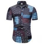 Chemise homme en coton avec motifs ethniques
