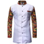 Chemise africaine longue pour homme, style traditionnel
