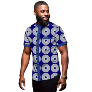 Chemise Imprimé Africain Manches Courtes Homme