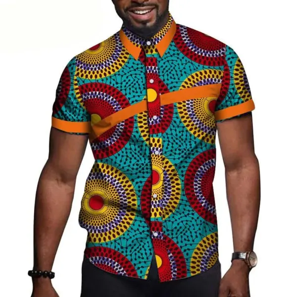 Chemise homme avec motifs traditionnels africains
