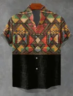 Chemise Africaine Homme Tribal aux motifs colorés