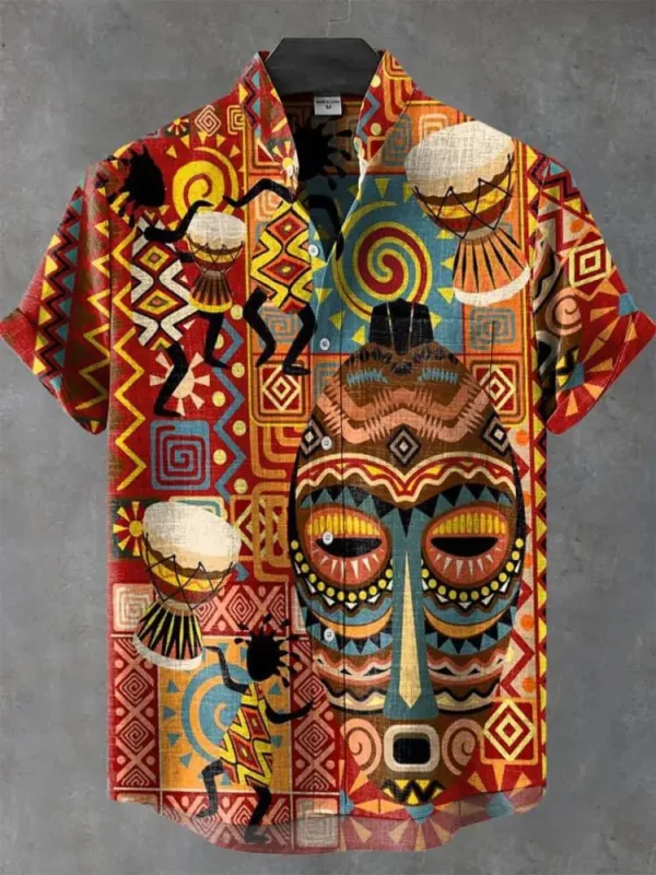 Chemise homme avec imprimé tribal, confort assuré