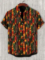 Chemise homme avec motifs tribaux inspirés d'Afrique