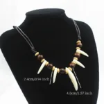 Collier imitation dents de loup, style africain