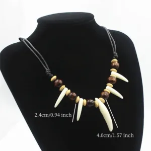Collier imitation dents de loup, style africain