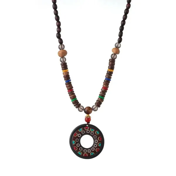 Collier coloré en bois, design africain