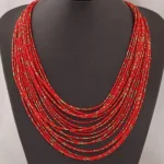 Collier Africain en Perles Multicouches - vue 3