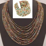 Collier Africain en Perles Multicouches - vue 6