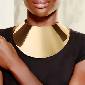 Collier Africain Métal Doré Tour de Cou