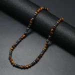 Collier Africain Œil de Tigre en perles naturelles