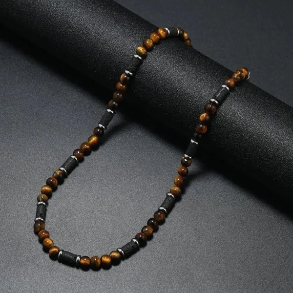 collier-africain-oeil-de-tigre-1 Collier Africain Œil de Tigre en perles naturelles