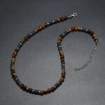 Collier africain avec pierre œil de tigre authentique