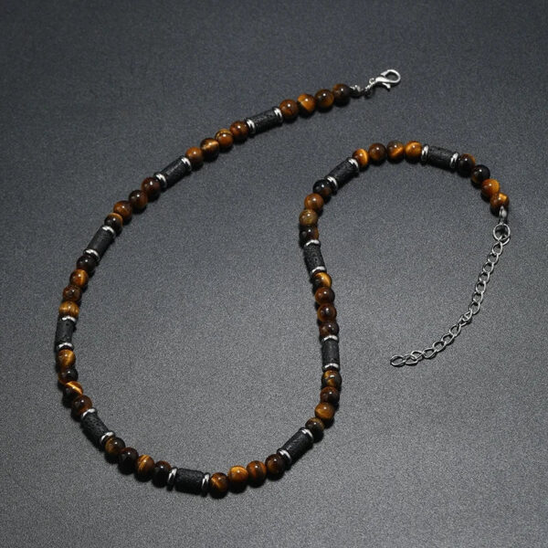 Collier africain avec pierre œil de tigre authentique