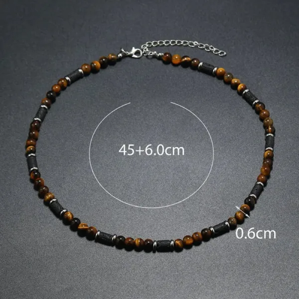 Collier coloré en œil de tigre, mode artisanale