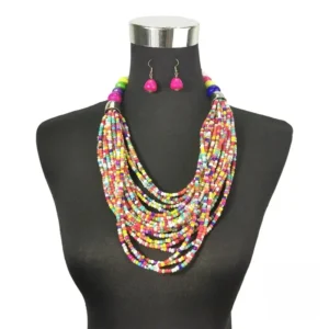 Collier Africain, perles artisanales, style authentique