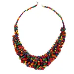 Bijou africain coloré, collier en perles artisanales