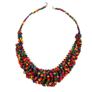 Bijou africain coloré, collier en perles artisanales