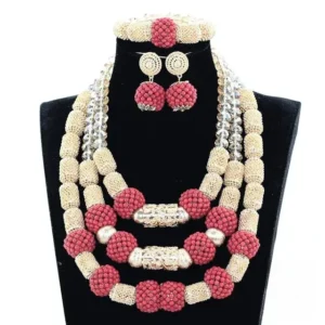 Collier Africain Traditionnel en Corail