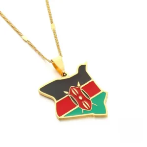 Collier Carte Kenya - Accessoire africain élégant