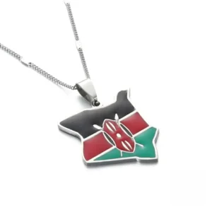 Collier artisanal inspiré de la carte du Kenya