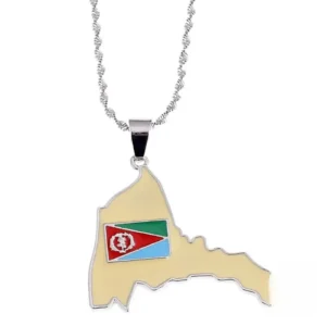 Collier Carte Érythrée, bijou africain distinctif