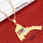 Accessoire unique, collier avec carte de l'Érythrée