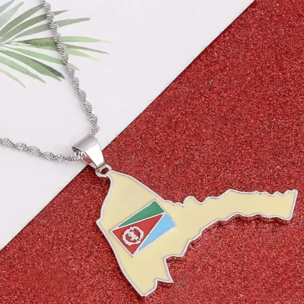 Design original, collier représentant l'Érythrée en Afrique
