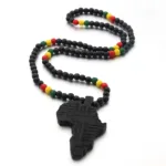 Accessoire ethnique en bois, carte de l'Afrique