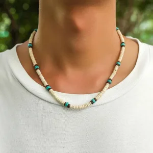 Collier de perles africain pour homme