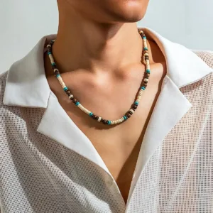 Collier africain en perles pour homme