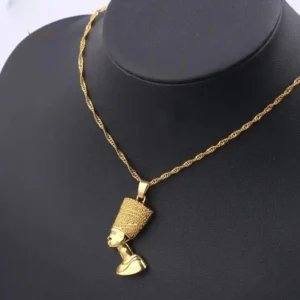 Ornement en or, collier de style néfertiti, charme unique