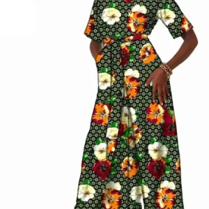 Combinaison Imprimé Wax, style africain coloré