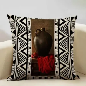 Coussin africain motif vase