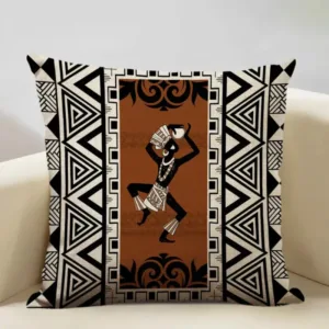 Coussin Africain avec motif de danseur traditionnel