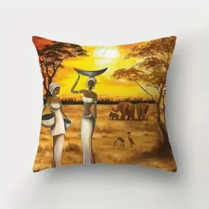 Coussin ethnique africain coloré et décoratif