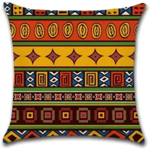 Coussin extérieur africain en tissu wax coloré