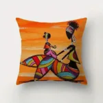 Coussin motif africain décoratif en tissu coloré