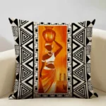 Coussin motif femme africaine et vase décoratif