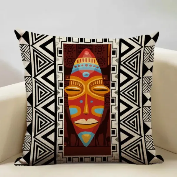 coussin-motif-masque-africain-1 Coussin motif masque africain décoratif pour intérieur